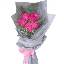 6 Pink Roses Bouquet