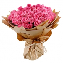 50 pink roses with baby’s breath Send To Philippines