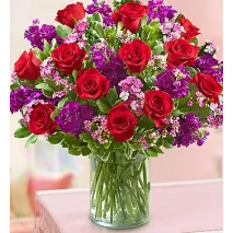 red roses and waxflower Delivery To Philippines