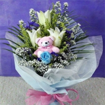 Casa Blanca w/ Pink Mini Bear Delivery To Philippines