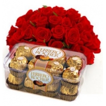 Roses Bouquet with Chocolate Box To Philippines