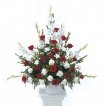 Red and White Arrangement Send To Philippines