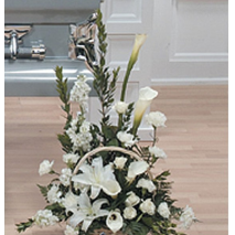 White Funeral Flower Basket Send To Philippines