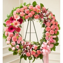 Chic Pink Wreath Send To Philippines