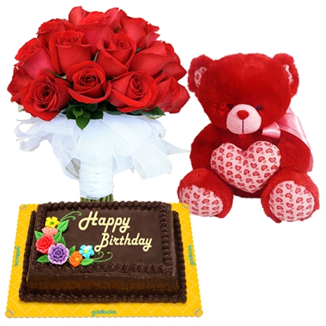 buy roses with bear and cake to philippines