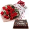send red roses bouquet with chocolate cake philippines