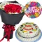 roses bouquet fruity cake and balloon to philippines