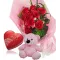 Red Rose bouquet ,Pink Bear with Lindt Chocolate To Philippines